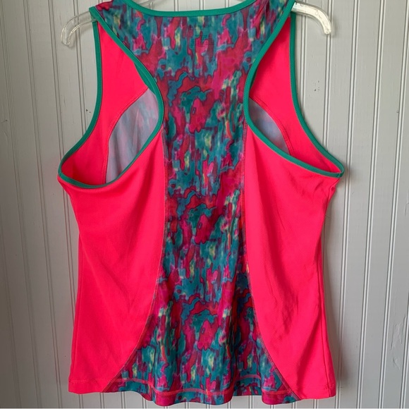 Activewear by Jennifer Lauren (1X) Racerback Tank Top; Fluorescent Pink - Picture 3 of 4